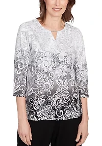 Petite Classics Ombré Scroll Top