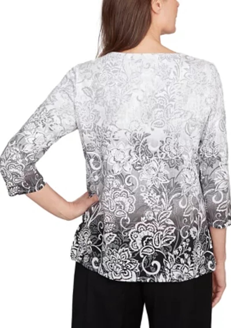 Petite Classics Ombré Scroll Top