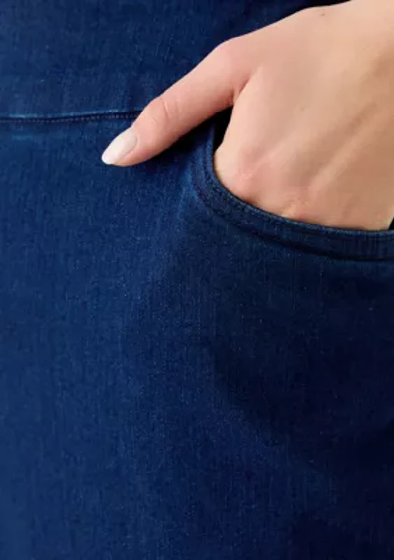 Women's Denim Fringe Capri Pants