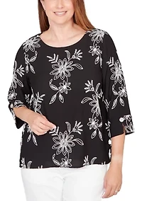 Women's Classics Tossed Floral Embroidery Top