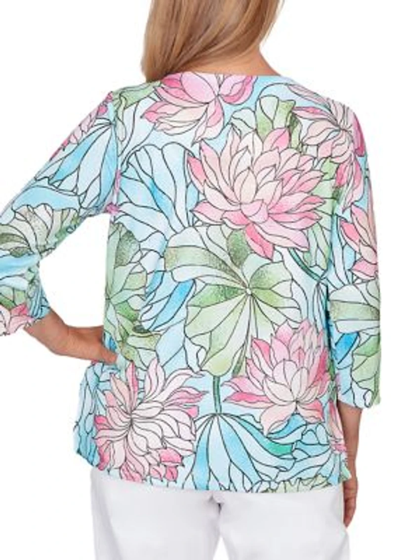 Women's Classics Stained Glass Floral Top
