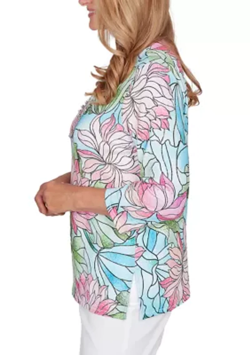 Women's Classics Stained Glass Floral Top