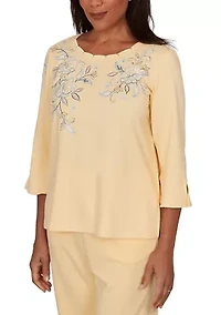Women's Floral Embroidery Top