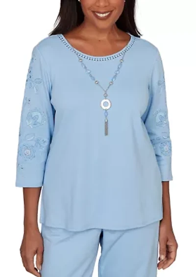 Women's Embroidered Sleeves Top