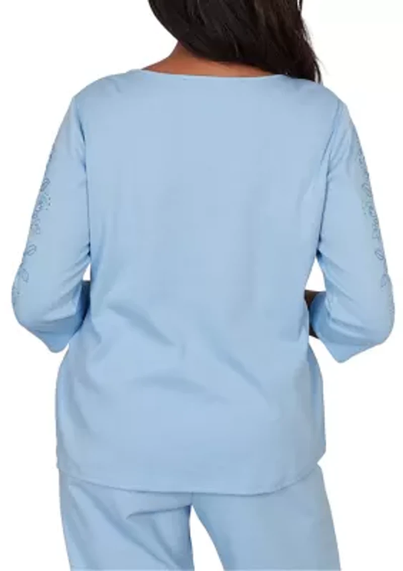 Women's Embroidered Sleeves Top