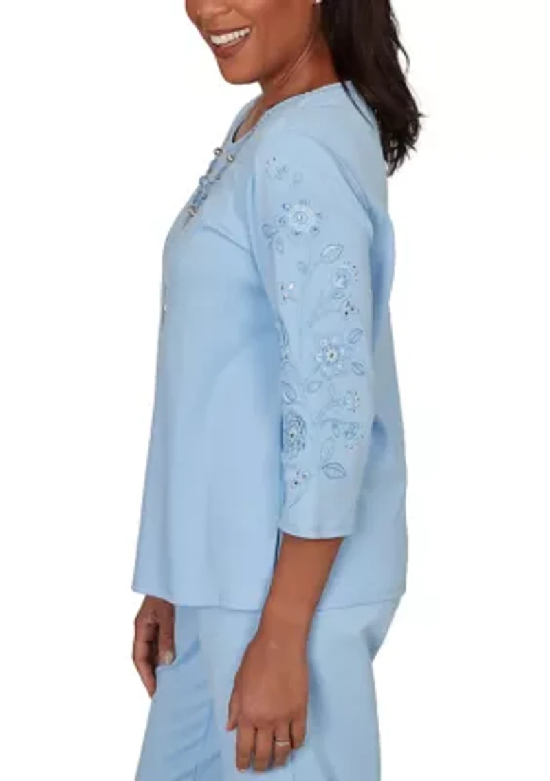 Women's Embroidered Sleeves Top