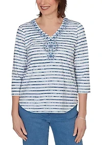 Missy Classics Stripe Embroidery