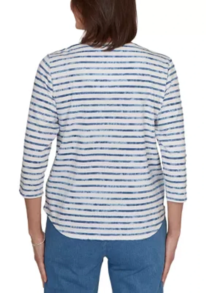 Missy Classics Stripe Embroidery