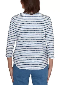 Missy Classics Stripe Embroidery