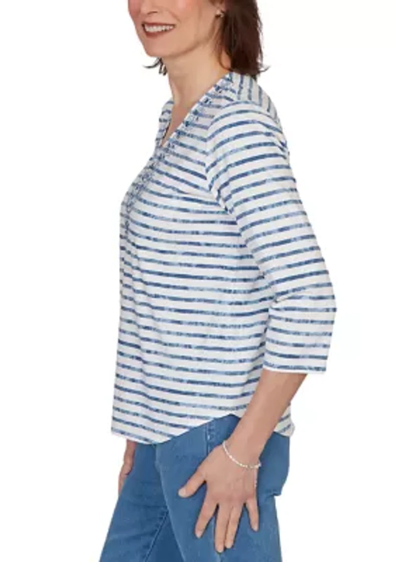 Missy Classics Stripe Embroidery