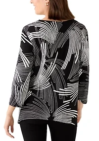 Women's 3/4 Sleeve Geometric Print Top