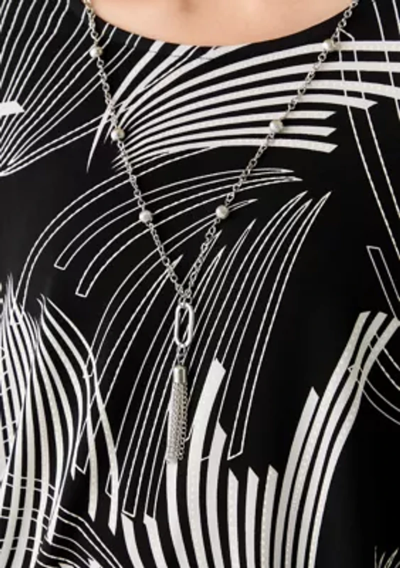 Women's 3/4 Sleeve Geometric Print Top