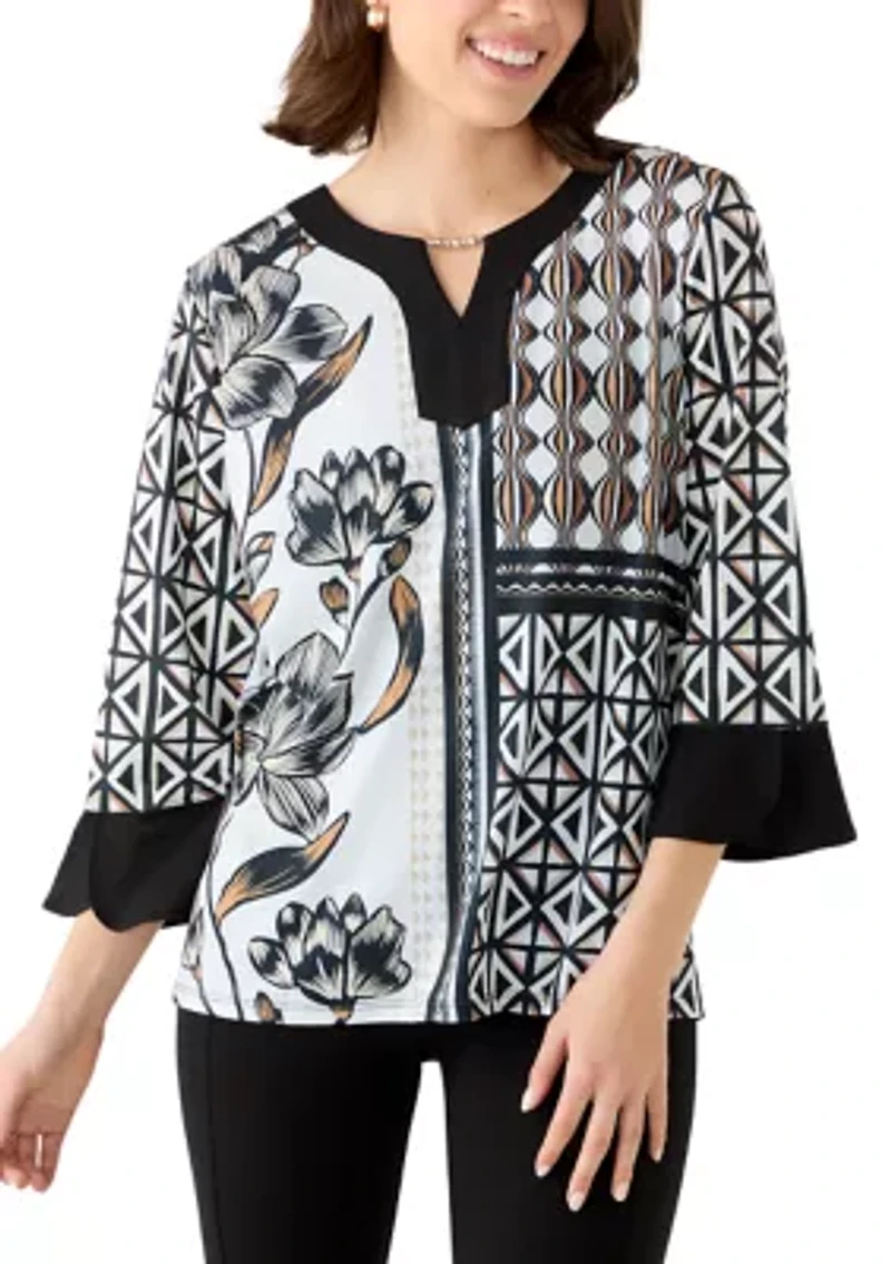 Women's Multi Print Patchwork Top