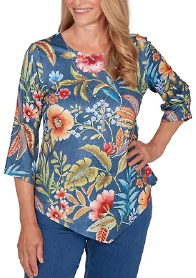 Women's Textured Floral Top