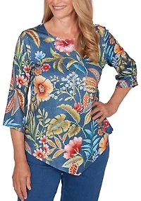 Women's Textured Floral Top