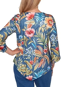 Women's Textured Floral Top
