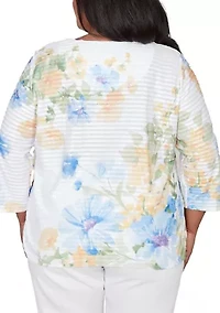 Plus Placed Floral Print Top