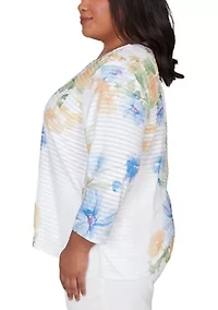 Plus Placed Floral Print Top