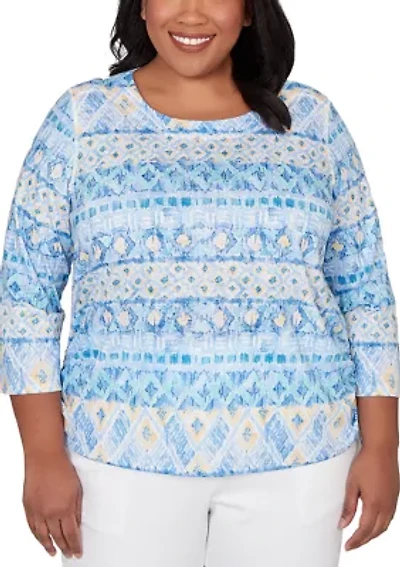 Plus Ikat Biadere Top
