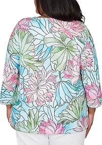 Plus Classics Stained Glass Floral Top