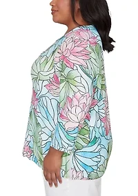 Plus Classics Stained Glass Floral Top