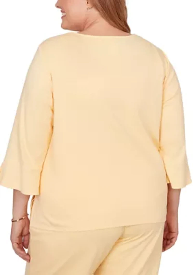 Plus Classics Floral Embroidery Top