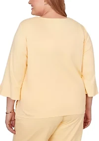 Plus Classics Floral Embroidery Top