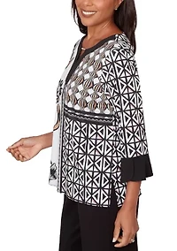 Plus Classics Floral Patchwork with Geo Pullout Top