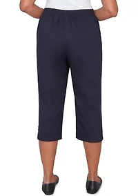 Petite Classics Twill Capri Pants