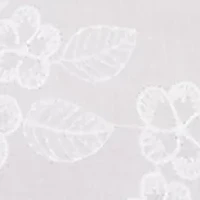Petite Flower Embroidery Button Down Top
