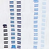 Petite Classics 3/4 Sleeve Spliced Stripe Clip Jacquard Top