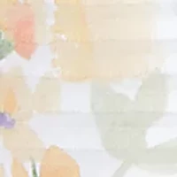 Petite 3/4 Sleeve Floral Striped Shirt