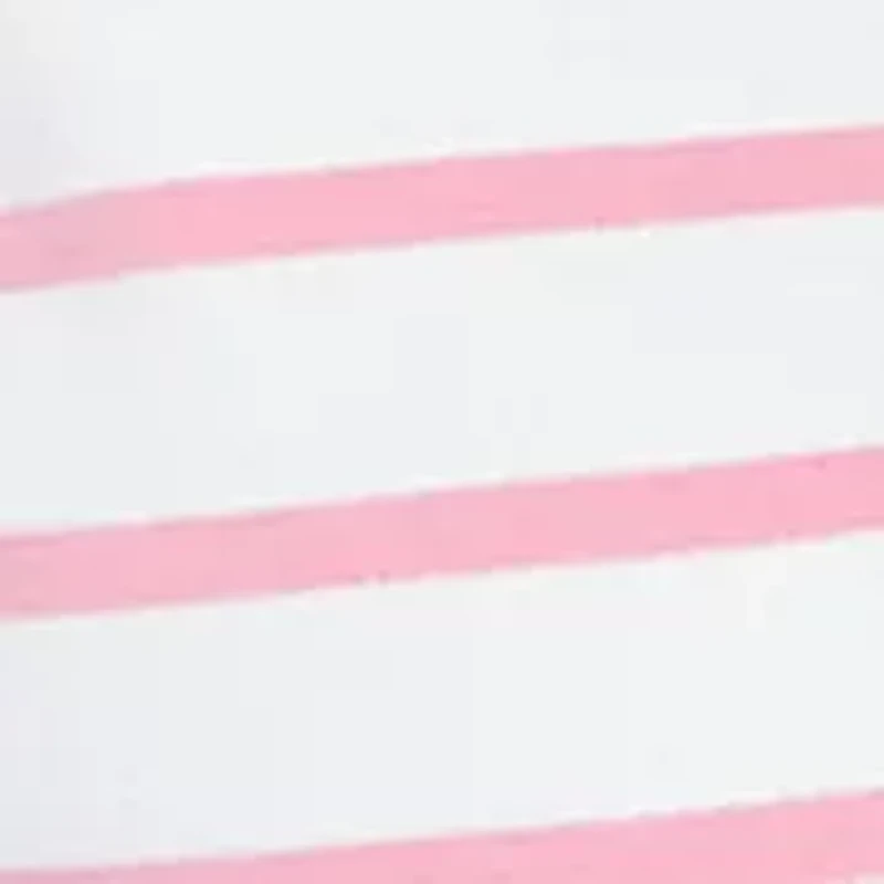 Petite Stripe Embroidered Sleeves Top