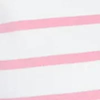Petite Stripe Embroidered Sleeves Top