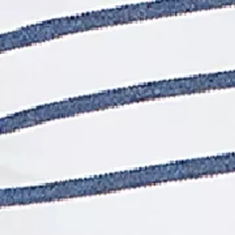 Petite Striped Top with Embroidered 3/4 Sleeves