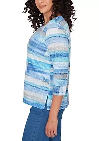 Petite Brushstroke Biadere Print Top