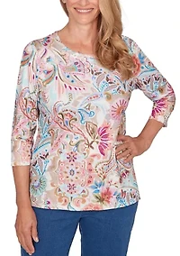 Petite Paisley Floral Top