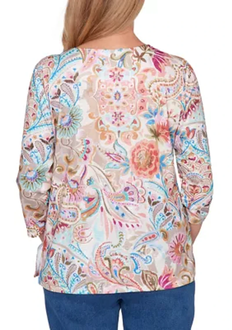 Petite Paisley Floral Top