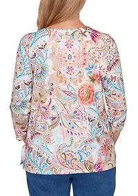 Petite Paisley Floral Top