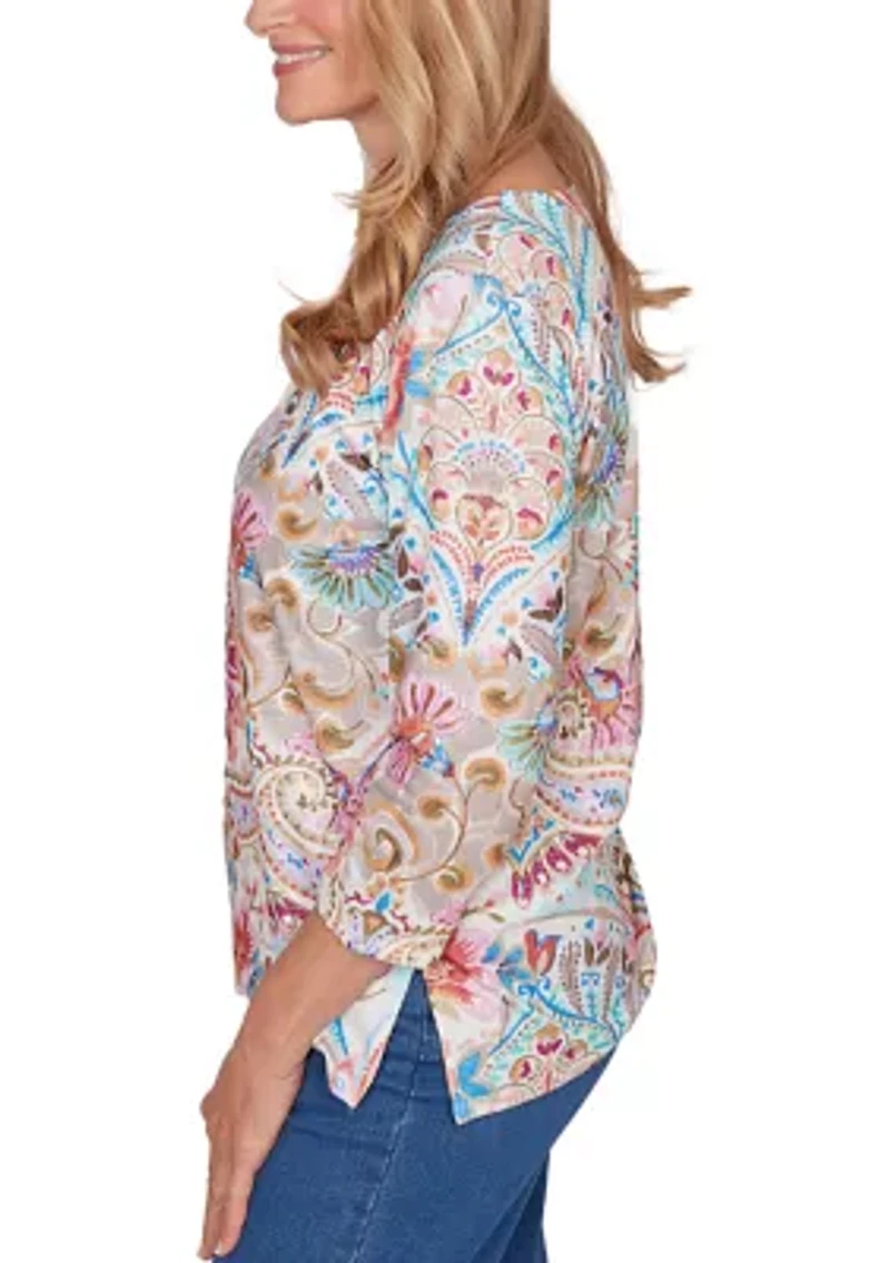 Petite Paisley Floral Top