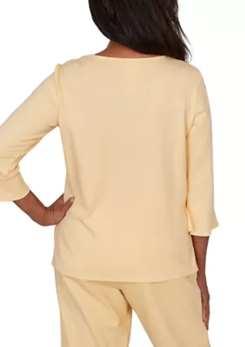 Petite Classics Floral Embroidery Top