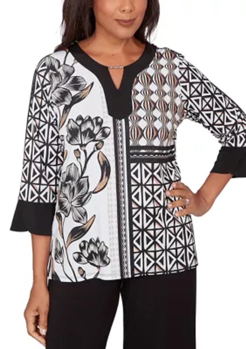 Petite Classics Floral Patchwork with Geo Pullout Top