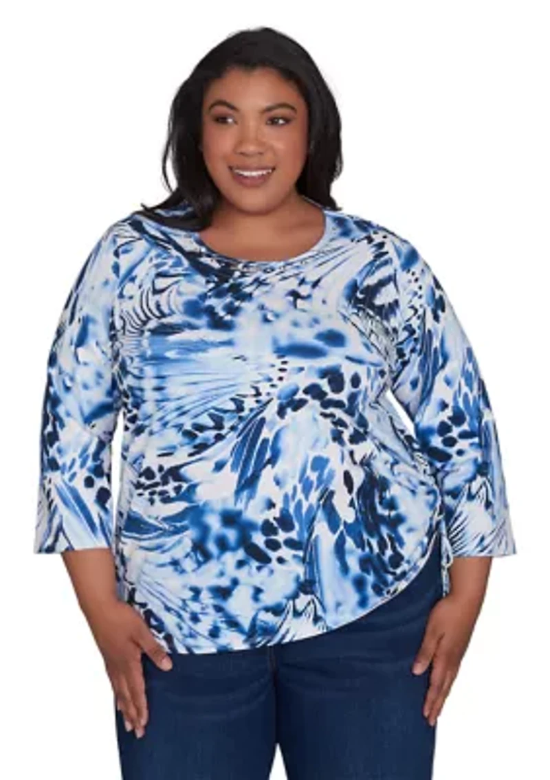 Plus Abstract Animal Print Top