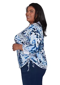 Plus Abstract Animal Print Top