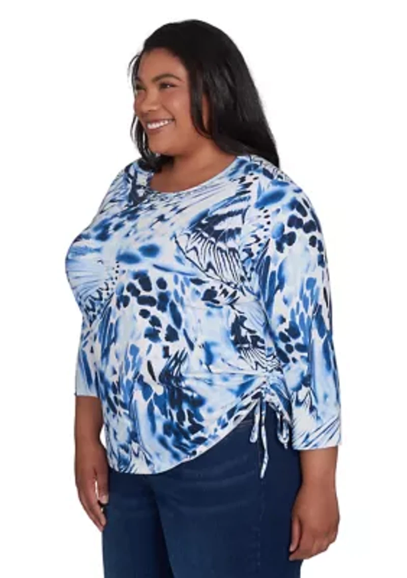 Plus Abstract Animal Print Top