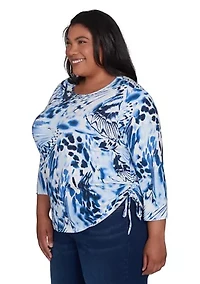 Plus Abstract Animal Print Top