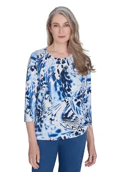 Petite Abstract Animal Print Top