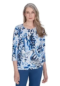 Petite Abstract Animal Print Top