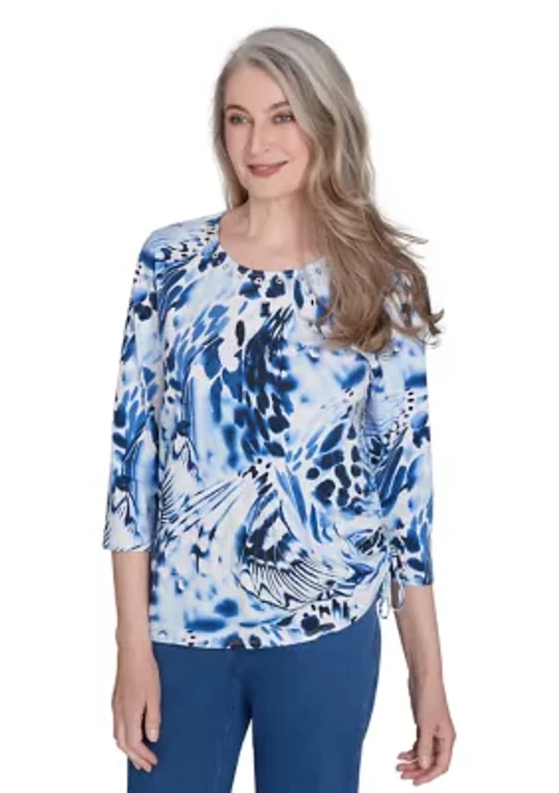 Petite Abstract Animal Print Top