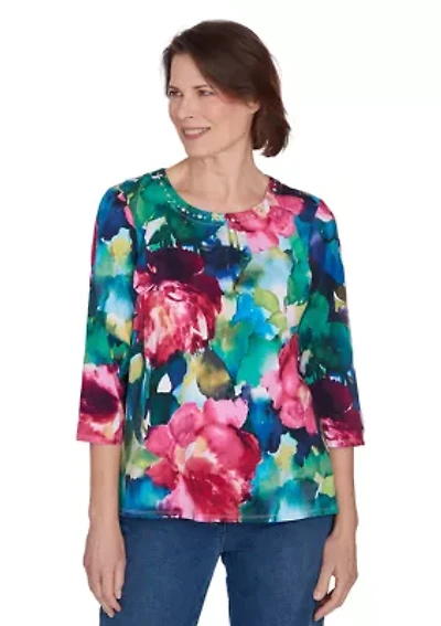 Petite Watercolor Floral Top